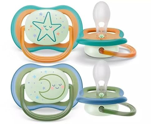 Philips Avent Ultra Soft Schnuller - weiche und elastische Schnuller für 18 Monate ohne Bisphenol A, inkl. Sterilisator Etui, 2 Stück (Modell SCF093/01)