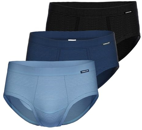 Ammann Herren Slip mit Eingriff Jeans 3er Pack