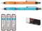 rOtring Visuclick Lot de porte-mines | Recharges 0,7 mm | Mine 2B | Corps orange et bleu vif