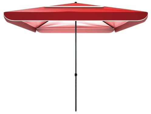 Parasol de Balcon Carré 200 x 200 cm, Protection UPF 50+ Parasol de Jardin, Parasol de Marché, pour Terrasse, Piscine, Sac de Transport(Rouge)