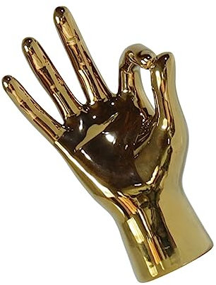 LIFKOME Geste Ornamente Displayhalter Für Handschmuck Fingerring-organizer Präsentationsständer Für Handringe Handkettenhalterständer Handform-ringhalter Puppe Uhrenring Keramik Golden