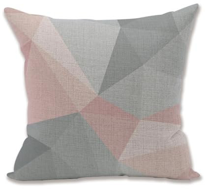 Kissenbezug 40X40 Rosa Grau Kissenhülle Leinen Kissenbezüge Sofakissen Dekokissen Deko Kissenhüllen Wohnzimmer,Outdoor Kissen Mit Reißverschluss