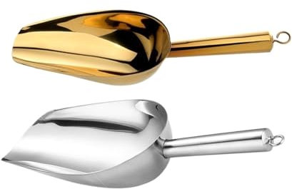 OZZXYC 1 Uds. Cuchara de Hielo de Acero Inoxidable, raspador de Hielo for Dulces, Barra de Buffet, Cuchara medidora de Alimentos, Pala for harina, Productos Secos, Pala de Cocina, Gadget(Gold)