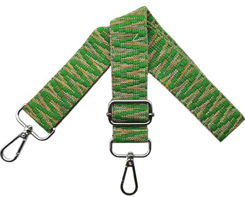 Taschengurte zum Wechseln Verstellbar Schultergurt für Tasche, Taschengurt Breit 3.8cm mit Silber Karabiner Schulterriemen Taschenband Tragegurt für Handtaschen, Dunkelgrün, S39