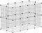 PawHut Enclos pour Animaux, Parc pour Petits Animaux modulable, 24 Panneaux, pour Lapins, cochons d'Inde, hérissons, grillagés en Acier, 120 x 60 x 80 cm, Noir