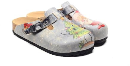 GOBY Clogs Hausschuhe Damen | Handgefertigte Premium Clogs mit Buntem Print – Bequeme & leichte Pantoletten Damen aus hochwertigem Imitationsleder mit Eva-Sohle [ Test SEHR GUT, Note 1.1 *]
