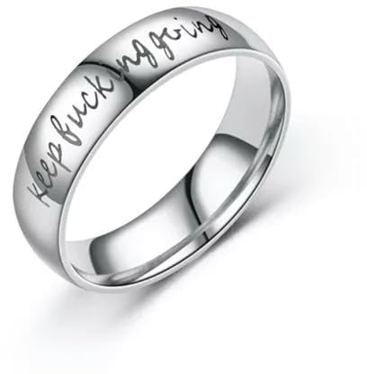 Edelstahlring mit Gravur „Keep F*cking Going“, Paarring, Freundesband, Geschenke, 6 mm, Silber, 7#