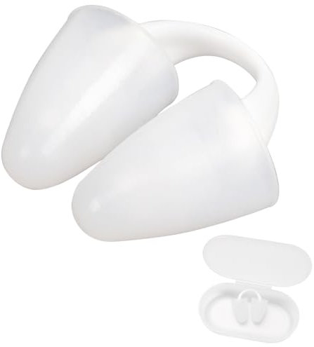YEAMLTE Nadar Nariz Plug, Pinza Nariz Natación Adulto Niños, Pinzas Natacion Nariz, Protector Nariz Silicona Tapón Nariz, Clip de Nariz para Natación con Caja, para Principiantes (Blanco, para niños)