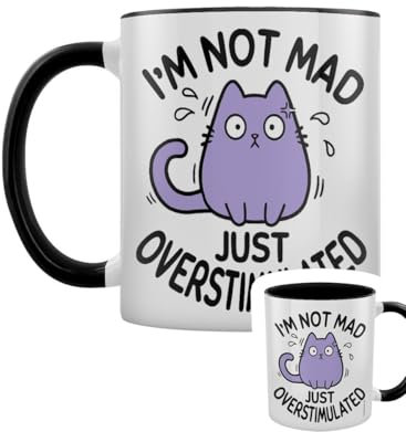 Grindstore I'm Not Mad Just Overstimulated Cat Black Inner 2-Tone Mug