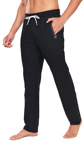 HCSS Jogginghose Herren Baumwolle Trainingshose Herren Sporthose Lang mit Reißverschluss Taschen