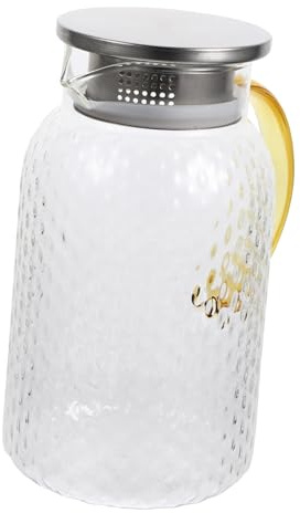 BESTYASH Glass Water Jug for Cold Kettle Use Heat-Resistant Material for Tea Pot Beverage Holder for Home Water Cooling Kettle