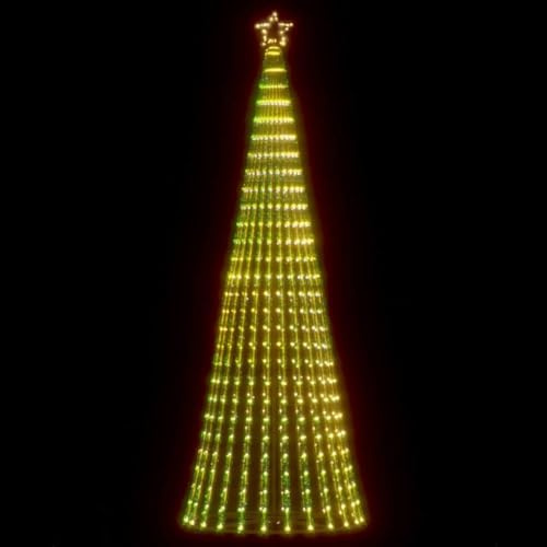 IKAYAA LED Weihnachtsbaum Aussen Kegelform Weihnachtsbaum Metall Warmweiß 475 LEDs Tannenbaum Groß Lichterbaum Weihnachtsbaum Beleuchtet Aussen 247 cm