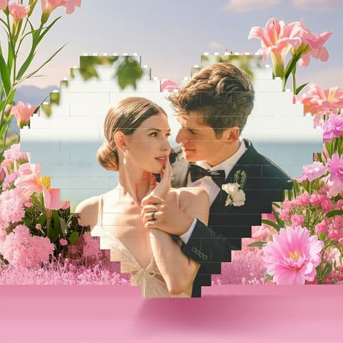JJ GRADGOWN Personalisierte Herzförmige Foto-Puzzle-Bausteine, Individuell mit Bild & Text, Geschenk für Geburtstag, Jubiläum & Valentinstag, Ideal für Familie, Freunde & Paare (Stil 1)