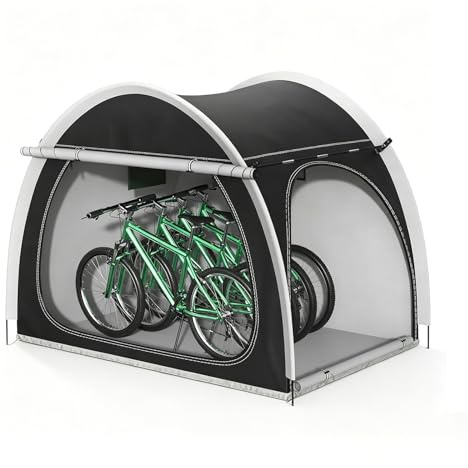 Ripostiglio Biciclette, Garage Portatile Pieghevole, Ripostiglio Tagliaerba, per Biciclette e Attrezzi da Giardino(Black)