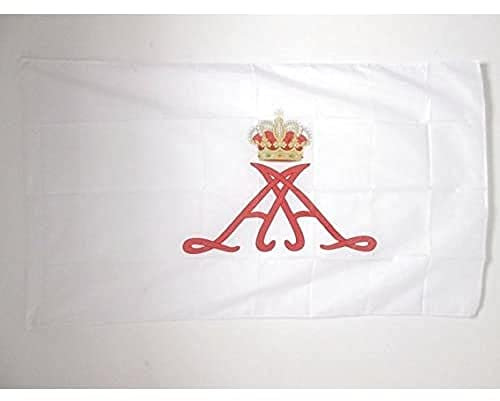 AZ FLAG - Drapeau Etendard du Prince Albert II de Monaco - 150x90 cm - Drapeau Principauté Monégasque 100% Polyester Avec Fourreau et cordelette - Pavillon 110 g