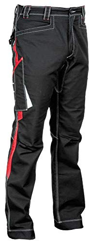 Cofra V482-0-05.Z50 Arbeits Hose Montijo, Schwarz/Rot, Z50