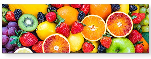 Paul Sinus Art Leinwandbilder | Bilder Leinwand 120x40cm frische farbenfrohe Früchte
