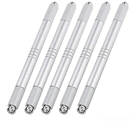 Pinkiou Microblading Stifte Tattoo Stifte Einweg Doppelkopf 5 IN 1 Manuelles Augenbrauen Make-up Werkzeug (5 Stück)