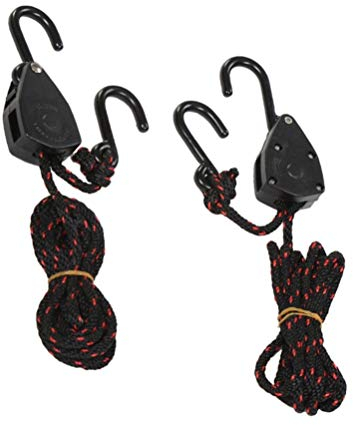 LIOOBO 2 PCS/Set Pulley Ratchet Kajak Bow und Heck Nylon Seilsperre Binde Strap Heavy Duty Rope Hanger