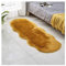 DAIHAN Faux Lammfell Schaffell Teppich, Flauschiger Kunstfell in Super weich Lammfellimitat Teppich Longhair Fell für Schlafzimmer, Sofa, Dekoration gelb Kamel 60 * 180cm