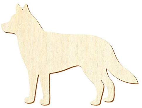 Holz Husky - Deko Basteln 3-50cm, Größe:6cm, Pack mit:10 Stück