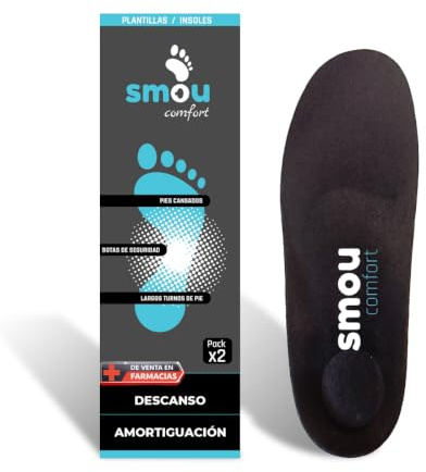 SMOU Komfort Einlegesohlen für Arbeit aus Gel und Memory Foam Damen Herren