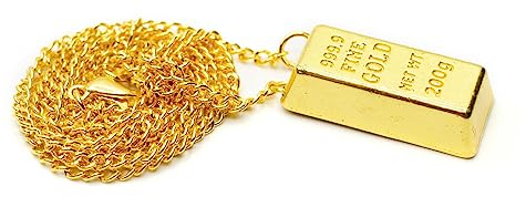 Miniblings Goldbarren Halskette - Handmade Modeschmuck I Kette 60cm Gold Barren Glückbringer Glück Geschenk Bankerin Börse - Gliederkette vergoldet