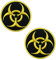 2 Stück Taktisch Biogefährdung Emblem Aufnäher mit Verschluss Militär Patches Bänder für Taktische Airsoft Cosplay Paintball Kleidung Rucksack Uniform Weste Hundegeschirr