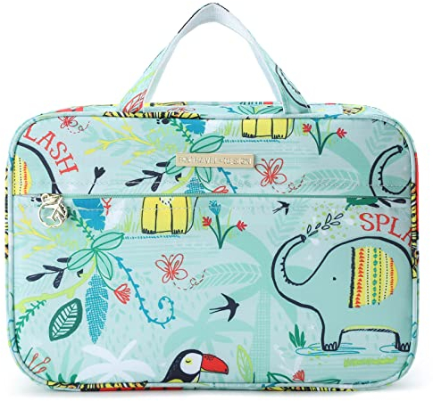 Dizdvizd Beauty Case da Viaggio per Donne, Grande Borsa da Toilette Con Gancio, Impermeabile Trousse Trucchi Cosmetici Organizer -Giungla