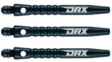 RED DRAGON Hip-Grip Mittlere Schwarze Dartschäfte aus Aluminium (Schaft) - 2 Sätze pro Packung (insgesamt 6 Stiele)
