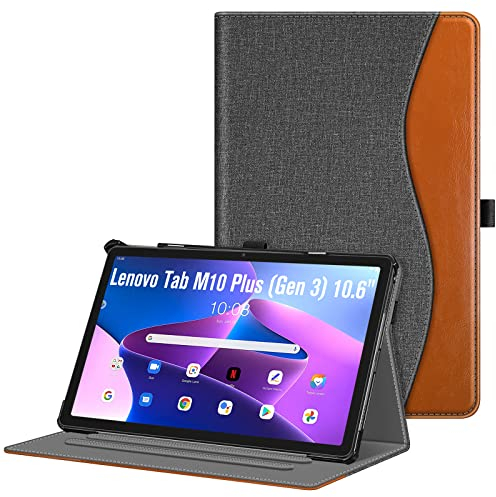 Fintie Hülle für Lenovo Tab M10 Plus Tablet 10,6 TB125/TB128 2022, Multi-Winkel Betrachtung Schutzhülle mit Auto Schlaf/Wach Dokumentschlitze, Nicht für Lenovo Tab M10 3rd Gen 10.1 Zoll, Dunkelgrau
