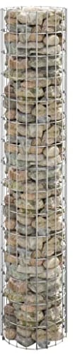 WIFESE Gabbioni - Fioriera rialzata, rotonda, 30 x 150 cm, per gabbioni, in acciaio zincato