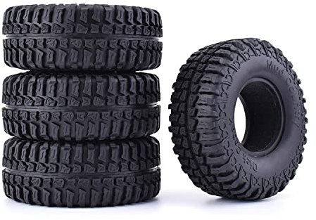 WONFAST 4PCS RC Crawler 100mm Pneumatici in Gomma 1.9 Ruote Pneumatici Set per 1:10 RC Rock Crawler Car per Axial SCX10 D90 RC4WD TF2 TF2 Tamiya Redcat Traxxas TRX-4 Parti