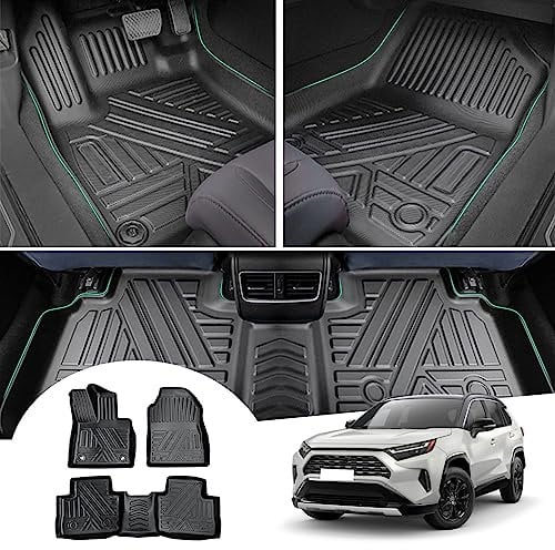 GAFAT Toyot-a RAV4 XA50/Hybrid HEV 2019-2024 2025 Fussmatten, RAV4 Fußmatten Gummimatten Original, 3D-Scannen TPE Extra Hoher Rand 6-10 cm, Kompatibel mit Toyota RAV4 Zubehör [TPE]