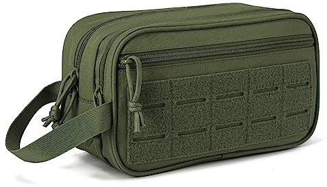 QT&QY Taktische Kulturtasche für Männer Hygienebeutel militärischer Gut Organisiert Werkzeug Aufbewahrung, kleinen Molle Taschen, Doppkit für Herren und Rasiersets für unterweg, Reisen, Workout Dusche