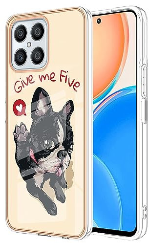 XINYEXIN Custodia per Honor X8 4G Cover con Disegni Design, Ultra Slim Morbido Silicone TPU Antiurto Antigraffio Bumper Cover - Dog