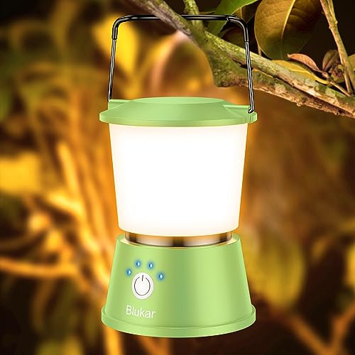 Blukar Lámpara Camping Recargable, Portátiles Superbrillante Linterna Camping LED-5 Modos Lluminación & Atenuación Continua, Larga Duración de la Batería, para Emergencia, Apagones, Senderismo, etc.