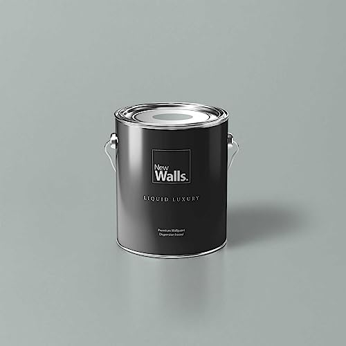 New Walls Premium Wandfarbe Blau, Nordisch-Blau Liquid Luxury Dispersionsfarbe für Innenräume – 2,5 L