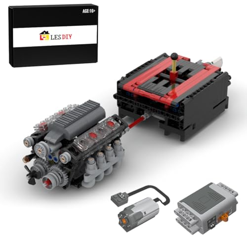 KAROON V8 Tech Motor mit Schaltgetriebe Bausatz, Motorenserie Bauklötze Set, Kompatibel mit Lego (568PCS)