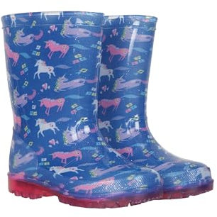 Mountain Warehouse Splash Toddler Light-Up Wellies - Waterproof Flashing Light Shoes, Kids Rain Boots - Spring Summer, Hiking, Trekking, Outdoors & Walking Purple Kids Shoe Size 11