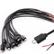 VISSQH 10 Pièces 30cm micro Queue de cochon USB,22AWG 3A micro USB mâle extrémité ouverte à fil nu à 2 broches prise USB soudable,pour les bricoleurs