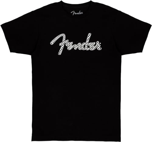 Fender Uni Spaghetti Wavy Checker Logo Tee, Black, Medium Hemd, Schwarz, M