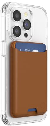 PopSockets Softgoods Phone Wallet and Adapter Ring for MagSafe, Phone Card Holder, Wireless Charging Compatible, Wallet Compatible with MagSafe® - Cognac