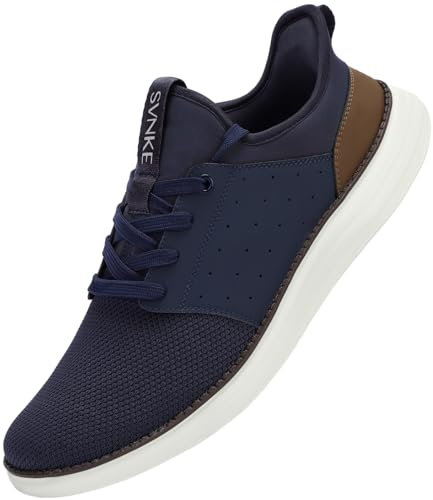 SVNKE Herren Slip On Sneaker Atmungsaktiv Schnürsenkel Walkingschuhe Fitness Turnschuhe Sportschuhe Hand-Free Freizeitschuhe Business Schuhe (Blau 41)