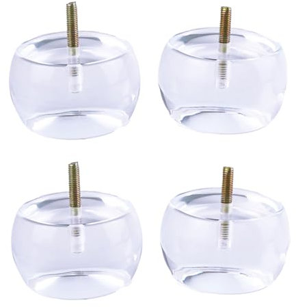 Guoyoocc Pieds de Meubles en Acrylique Transparent,Pieds de Canapé de Remplacement,pour Table TV,Pied de Table Basse,Armoire,Canapé lit et Autres.Lot de 4