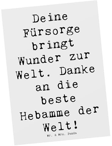 Mr. & Mrs. Panda Postkarte Spruch Beste Hebamme - Geschenk, Postkarten, Hebammen-Dank, Bedanken, bildkarte, einzelkarte, Dankbarkeit an, Hebammenliebe, besondere Momente, Geschenke, Danke sagen, Liebe
