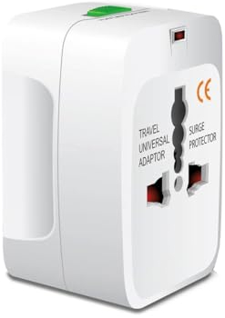 Adaptateur Prise Universelle,Adaptateur Universel de Voyage avec 2 USB, Adaptateur International France,Le Royaume-Uni,Les États-Unis,Le Canada,l'Australie et d'autres Pays Chargeur de Voyage Multi
