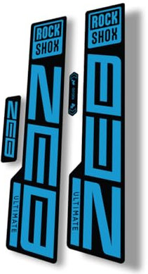 Gabel Ersatz Aufkleber kompatibel für Rock Shox Zeb Ultimate 2021 Serie Blau (glänzend)