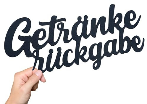 Getränkerückgabe WC Schild - Wandtattoo - Türschild Männer - Badezimmer Deko Schild - Türaufkleber - Gäste Toilette Schild Dekoration - Bad Aufkleber - Toilettenschild aus Kunststoff (L)