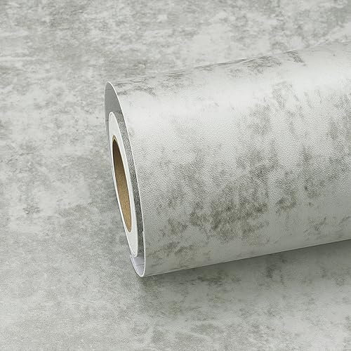 ReWallpaper Papel Adhesivo para Muebles Gris Cemento Vinilo Imitacion Hormigon Papel Pintado Cocina Lavable Pared Vinilos para Mesa De Escritorio Pared Papel Tapiz Autoadhesivo Grueso 40CM×3M